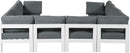 Nizuc - Outdoor Patio 8 Piece Modular Sectional With White Frame