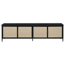 Amherst - 78" 4-Door Metal TV Stand Media Console - Black