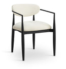 Riccio - Fabric Dining Arm Chair (Set of 2) - Black Frame
