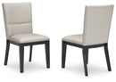 Glinari - Dining Upholstered Side Chair (Set of 2) - Taupe / Black