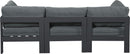 Nizuc - Outdoor Patio 3 Seat Modular Sofa With Gray Frame