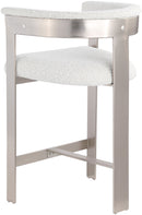 Romeo - Boucle Counter Stool With Silver Base (Set of 2)