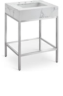 Marmo - Engineered Marble Bathroom Vanity With Chrome Base