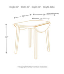Hammis - Round Dining Drop Leaf Table Set