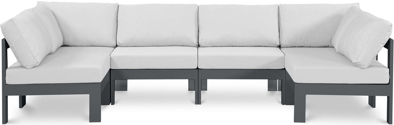 Nizuc - Outdoor Patio 6 Piece Modular Sectional With Gray Frame