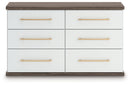 Kendanport - 3 Pc. - Dresser And 2 Nightstands - Brown / White