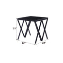 Magenta - End Table - Glass Top & Black