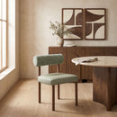 Paramo - Chenille Fabric and Vegan Leather Upholstered Dining Chair
