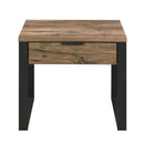 Aflo - End Table - Weathered Oak & Black