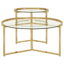 Delia - 2 Piece Round Glass Top Nesting Coffee Table