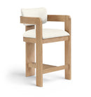 Sacha - Vegan Leather Upholstered Counter Stool With Natural Base