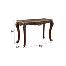 Mehadi - Sofa Table - Marble Top & Walnut