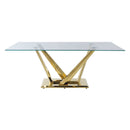 Barnard - Dining Table - Clear Glass & Mirrored Gold