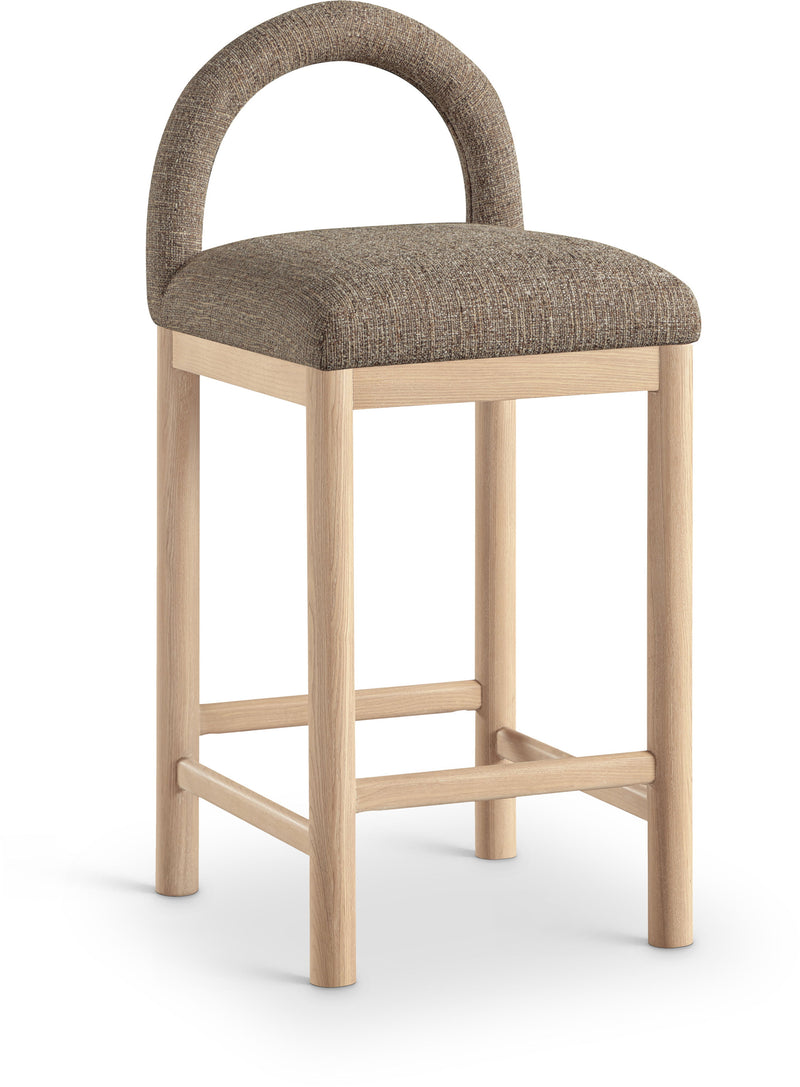 Conrad - Linen Counter Stool With Natural Legs