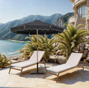 Amalfi - Aluminum Patio Umbrella - Black Base / Light Brown Pole