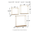 Efharis - Wall Shelf Set (Set of 3) - Natural / Gold Finish