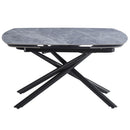 Hester - Ceramic Top Dining Table - Gray & Black
