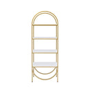 Lightmane - Bookshelf - White High Gloss & Gold