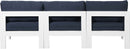 Nizuc - Outdoor Patio 3 Seat Armless Modular Sofa With White Frame
