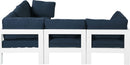 Nizuc - Outdoor Patio 5 Piece Modular Sectional With White Frame