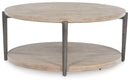 Dyonton - Round Cocktail Table - Light Grayish Brown