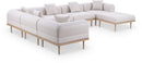 Laguna - 7 Piece Resilient Water Resistant Fabric 142" Upholstered Outdoor Patio Modular Sectional