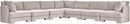 Hammond - Velvet Performance Fabric Upholstered 7 Piece Corner Sectional