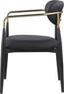 Ronda - Vegan Leather Upholstered Dining Arm Chair - Black Legs