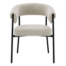 Jirina - Chenille Arm Chair (Set of 2) - Beige & Black