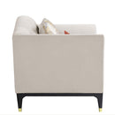 Tayden - Sofa With 5 Pillows - Beige Velvet