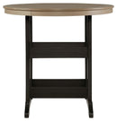 Fairen Trail - Round Bar Table w/Umb OPT - Black / Driftwood