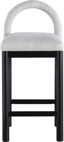 Conrad - Linen Counter Stool With Black Legs