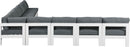 Nizuc - Outdoor Patio 9 Piece Modular Sectional With White Frame