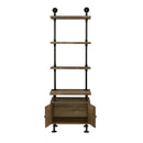 Ensata II - TV Stand Side Pier - Rustic Oak & Black