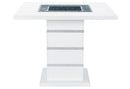 Monaco - 7 Piece Dining Room Set (Square Bar Table And 6 Bar Stools) - White