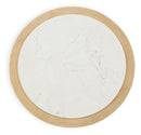 Camdill - Round Cocktail Table - Light Brown / White