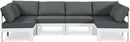 Nizuc - Outdoor Patio 6 Piece Modular Sectional With White Frame