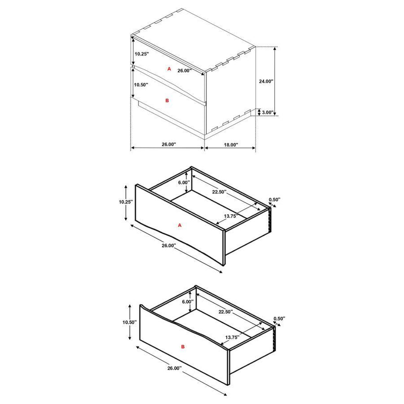 Winslow - 2-Drawer Nightstand - Smokey Walnut