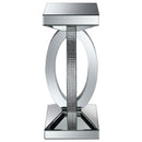 Amalia - Square Mirrored Acrylic Crystal Side End Table - Silver