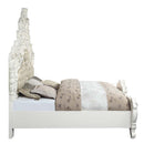 Vanaheim - Eastern King Bed - Beige Synthetic Leather & Antique White