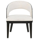 Leandro - Upholstered Dining Arm Chair (Set of 2) - Burnished Black / Cream
