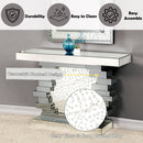 Nysa - 47" X 14" Console Table - Mirrored & Faux Crystals