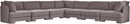 Hammond - Velvet Performance Fabric Upholstered 7 Piece Corner Sectional