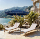 Amalfi - Aluminum Patio Umbrella - White Base / Light Brown Pole