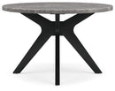 Glinari - Round Dining Room Table - Taupe / Black