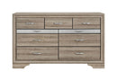 Seville - 5 Piece King Bedroom Set (Bed, Dresser & Mirror, Nightstand, Chest) - Brown / Natural
