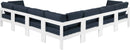 Nizuc - Outdoor Patio 7 Piece Modular Sectional With White Frame