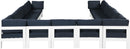 Nizuc - Outdoor Patio 13 Piece Modular Sectional With White Frame
