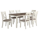 Fortress - 7 Piece Rectangular Dining Set - Vintage Vanilla