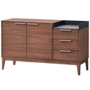Bevis - Server - Green Fabric & Walnut